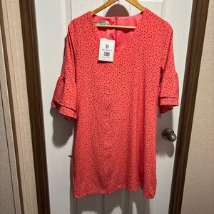 Belongsci Coral Polka Dot Women's Dress NWT Size Medium